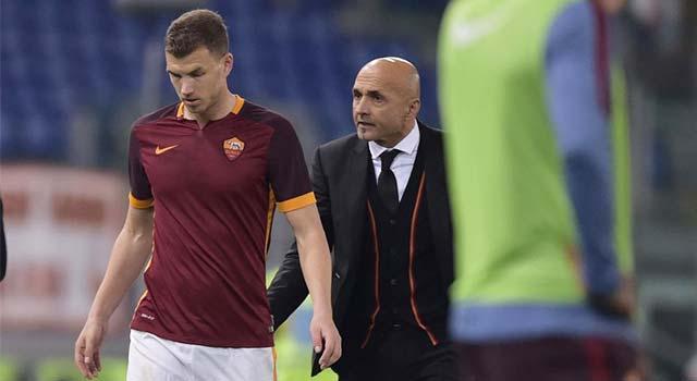 Dzeko,Spalletti,roma,coach