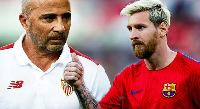 Lionel Messi,Jorge Sampaoli,coach,barcelona,sevilla